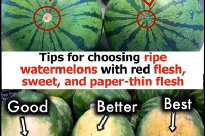 Tips for choosing ripe watermelons with red flesh, sweet, and paper-thin flesh