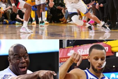Lakers legend Magic Johnson couldn’t hold back his admiration for Stephen Curry after his jaw-dropping performance in Game 3 of the Warriors-Rockets series. Watching Curry light up the court, Magic was in awe, offering nothing but praise for the unforgettable moment that left everyone talking.