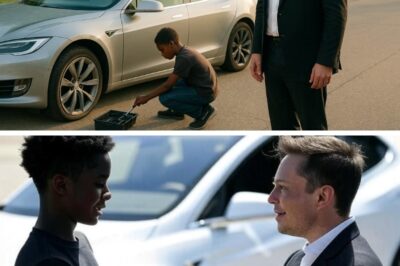 Black Boy Helps Elon Musk with Flat Tire, The Next Day, a New Model of Tesla Showed Up at His House
