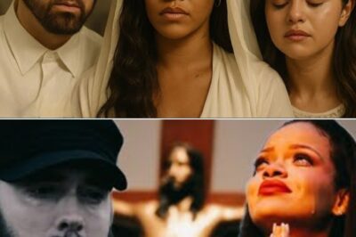 Eminem, Rihanna, and Selena Gomez have joined forces for what critics are already calling “the most emotionally raw single of the year.” Titled “Talk To Me God,” the track dropped with no prior promo, no teaser—just a wave of stunned fans and instant chart domination.