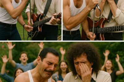 In 1990, gravely ill and barely standing, Freddie Mercury walked into the studio and defied every limit. Queen’s “The Show Must Go On” demanded soaring high notes even Brian May feared might be impossible. But Freddie, ever defiant, downed his vodka and growled, “I’ll f***ing do it, darling.” And he did—nailing the track in full voice, pain and all. He propped himself against the mixing desk and delivered a vocal that would become legendary. When you hear him sing “On with the show,” you’re hearing a man who stared death in the face—and sang anyway. It wasn’t just music. It was a final triumph.