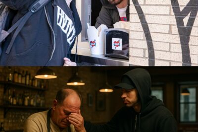 Eminem dropped by a newly opened restaurant next door that seemed rather deserted. To his surprise, the food was incredible — overflowing portions, top-notch quality, all at a reasonable price. Yet, the locals didn’t support the place, all because of a strange flaw on the restaurant owner’s hand. It seemed the man might soon pack up and leave again. Unwilling to accept someone being ostracized simply for being different, Eminem quietly rallied the entire neighborhood. Then, just as the owner was about to take down the restaurant sign, he froze in disbelief. His eyes welled up with tears at the sight unfolding before him.