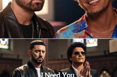 “I Need You” isn’t just a song—it’s a revelation. In a surprise release that has set the internet ablaze, Eminem teams up with Bruno Mars for what might be the most emotionally transparent track of Slim Shady’s career to date. Known for his razor-sharp bars and battle-ready attitude, Eminem trades fire for fragility here—and the result is stunning.