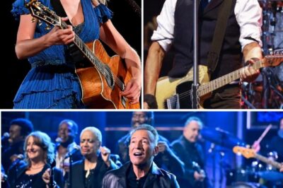 THE MOMENT Bruce Springsteen And Taylor Swift Faced The Crowd Side By Side, The World Stopped Breathing. What began as a duet instantly transformed into a cultural thunderclap. The arena exploded with cheers as the two legends stood united, silencing the noise of online backlash with sheer star power and unshakable grace. Backed by the full force of the U.S. Musicians Union, who boldly declared their “solidarity,” their performance became a statement of resilience, respect, and rebellion. Fans held up signs that read “We Stand With You,” some in tears, as Springsteen and Swift didn’t just sing—they struck a chord of defiance that echoed far beyond the music.