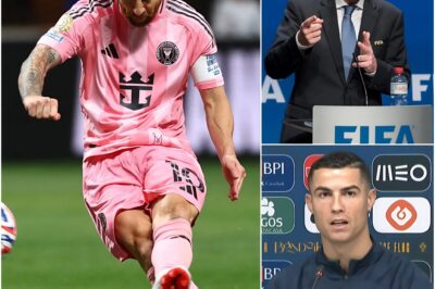 MESSI’S FREE-KICK MASTERPIECE personally praised by the FIFA President as “WORTHY OF THE PUSKÁS AWARD” of the year. Immediately after, Cristiano Ronaldo mocked the FIFA President’s statement with a 6-word message that sent the media into a frenzy.