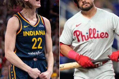 Kyle Schwarber made a shocking statement: “Women should stay in the kitchen.” Caitlin Clark immediately responded with 5 words that made Kyle Schwarber apologize.