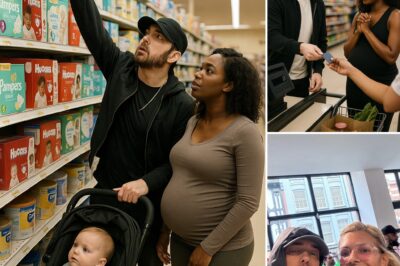 Eminem helps a pregnant woman struggling to reach items in a supermarket. While shopping with his grandson, Eminem showcases his golden character by assisting the expectant mother. After learning about her tough circumstances, Eminem’s next action stuns fans even more as he pays for her groceries due to her financial hardship and unemployment.