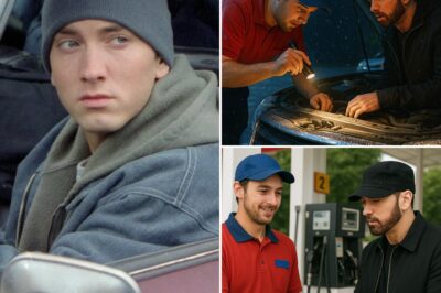 A Michigan gas station worker recounts helping a man with a car breakdown during a snowy night, unaware of his identity. Days later, the man returned, quietly leaving an envelope with a tip ten times the repair cost and two concert tickets. It wasn’t until the worker saw the signature that he was stunned: “Marshall Mathers.” Eminem had come back to thank him—in his signature understated way