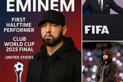 FIFA officially announces Eminem as the first halftime performer at the 2025 FIFA Club World Cup final held in the USA. A historic milestone as the NFL’s iconic halftime show format is applied to soccer for the first time, with Eminem chosen for this landmark moment