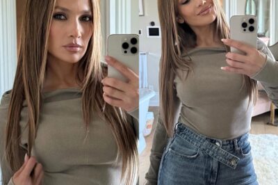 Jennifer Lopez rocks jeans and a cute top for a casual day at home