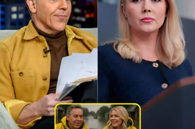 Greg Gutfeld leaned against a truck loaded with relief’ supplies, eyeing Karoline Leavitt.
