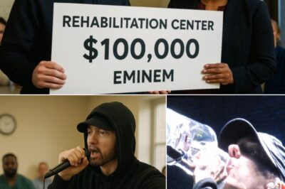 EMINEM SHOCKS: DONATES $100,000 TO REHAB CENTER AND DELIVERS RAP THERAPY TO PATIENTS!” — Who would have thought the rap king who once battled addiction would become a devoted “music doctor,” reciting “Not Afraid” right in the treatment room. Beyond that, Eminem handed out hundreds of headphones and iPods filled with his self-curated anti-depression tracks, reminding those fighting their own darkness they’re not alone. Fans online: “Rap just became the ultimate medicine!