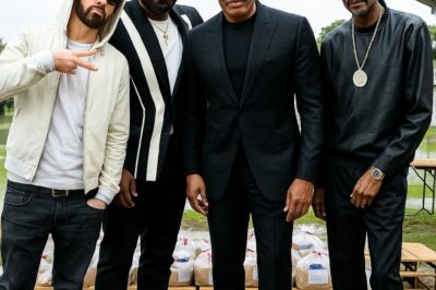SPOTTED: F4 Team Resembling Eminem, Snoop Dogg, 50 Cent & Dr. Dre Arrive Unannounced at Texas Flood Camp — 500 Kits Contain Chilling Handwritten Notes!They arrived without a word — a silent four-man crew eerily resembling Eminem, Snoop, 50, and Dr. Dre. At a flood-ravaged Texas camp, they handed out 500 care kits to stunned families… then vanished into the night. But the real shock came later. Each kit contained a handwritten note — and what was written has left families speechless and investigators scrambling. No one knows who really wrote them. No one is ready for what they said. The twist? It’s more personal — and more chilling — than anyone imagined.
