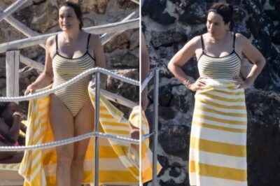 BELLA VITA Law & Order: SVU star Mariska Hargitay, 61, reveals her curves in a striped swimsuit on Italian getaway with family