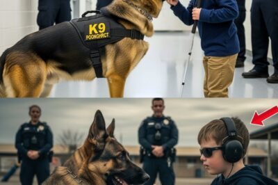 NO ONE COULD CONTROL THE RETIRED K9—He Growled, Barked, Even Snapped at Handlers… Until a Blind 7-Year-Old Boy Walked Into the Shelter and Whispered Just One Word — What Happened Next Left the Entire Room in Tears and Staff Digging Into a Past No One Had Dared to Touch…