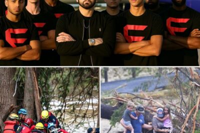 “Why Did 200 Men Follow Eminem Into a War Zone?” — The Truth Behind the Red ‘E’ Rescue Shocks America to Its Core!!A rescue team with no uniforms, no names — only one symbol: a red ‘E’. They flew from Detroit into chaos, quietly searching the wreckage without cameras, press, or credit. And at the center of it all was Eminem, breaking down in tears as he held a child he thought was lost forever. What does the red ‘E’ really stand for? Why did 200 men follow him into the ruins — and why did they all vanish right after? What happened in Texas is like nothing America has ever seen. And now, the question haunting the nation is: Who was the girl that brought Eminem to his knees?