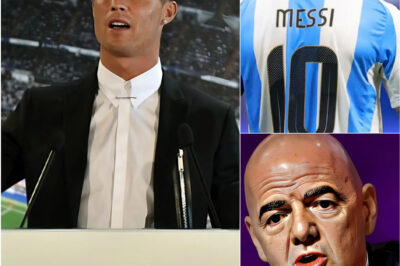 Cristiano Ronaldo has caused a major stir with his strong reaction to the FIFA President’s statement about retiring the number 10 jersey following Lionel Messi’s retirement. CR7’s response has sparked a wave of controversy across social media and the football world. The FIFA President immediately fired back with an explosive statement, taking the tension to a whole new level.