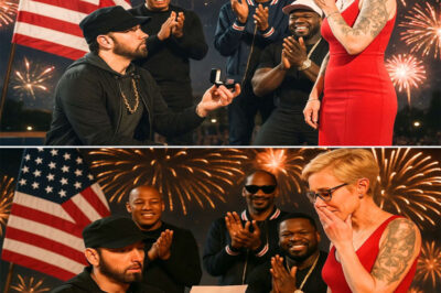 Eminem’s Jaw-Dropping 4th of July Proposal: Diamonds, Tears, and a Decades-Old Letter That Left 50 Cent, Snoop Dogg, and Kim Scott in Tears!On a breathtaking 4th of July night beneath a sky bursting with fireworks, Eminem shocked everyone by dropping to one knee and presenting Kim Scott with the world’s most expensive diamond ring. But the real shock came moments later—Eminem pulled out a letter he had written years ago, finally reading it aloud. The raw emotions in his words brought 50 Cent, Snoop Dogg, and even Kim herself to tears. Why did Eminem choose this explosive moment to reveal his deepest feelings? And what secrets did the letter hold that moved the hip-hop legends and millions around the world? The dazzling ring was just the beginning—this is a story of love, regret, and unspoken truth that no one expected. And the price of the ring will stun you!