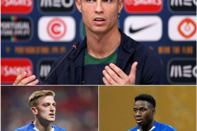 SHOCKING NEWS: Cristiano Ronaldo unexpectedly comments on the performances of two new signings, Liam Delap and Dario Essugo, following their displays at the FIFA Club World Cup. The Portuguese striker’s assessment has sent shockwaves through the media, as he criticized one of the two for lacking determination and deemed them unsuitable for Chelsea.