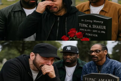 Eminem Breaks Down at Tupac’s Grave as 50 Cent and Snoop Dogg Stunned by Heartbreaking Revelation of Unfulfilled Final Wish!
