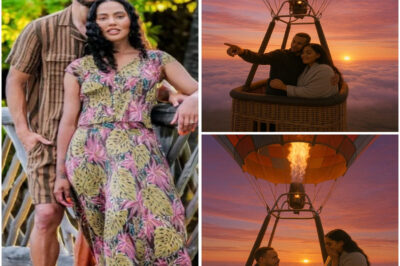 One early morning, before Ayesha had time to rub her eyes, Stephen Curry pulled his wife outside with a mysterious smile. She had absolutely no idea that a brilliant hot air balloon was waiting for her, standing out against the sky dyed pink by the dawn. Ayesha’s heart clenched with surprise and emotion, and Curry whispered something as he lifted her onto the swinging bamboo basket. As the balloon slowly rose, the two held hands tightly, the wind blew their hair, and their eyes sparkled as if telling a secret that no one had ever known. But the most surprising detail was the detail that Curry pulled out a small object hidden in his pocket, making Ayesha stunned, tears welling up. It is said that she whispered a sentence in response that made Curry laugh, then hugged her tightly in the sky. So what exactly did Curry prepare on that hot air balloon — a gift, a promise… or a secret just for the two of them?