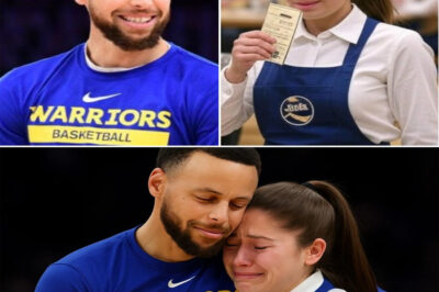 She thought it was just another shift at the diner—until Stephen Curry walked through the door. He was casual, easygoing, even cracking jokes as he placed his order. The staff played it cool, but everyone knew this was no ordinary customer. He ate, smiled, and left without fuss. But then she picked up the receipt—and everything changed. Her knees buckled, her hands trembled, and the room went silent. What did he leave behind? A tip so outrageous it seemed unreal? A hidden message? A warning? Within hours, the story exploded online. Some hailed it as a beautiful act of kindness. Others insisted it was reckless, even unsettling. And just when people thought they had the answer, Curry’s next move pushed the moment from touching to downright mysterious. What should have been a simple meal has now spiraled into a viral frenzy of praise, outrage, and endless questions—turning one burger order into the internet’s latest obsession.