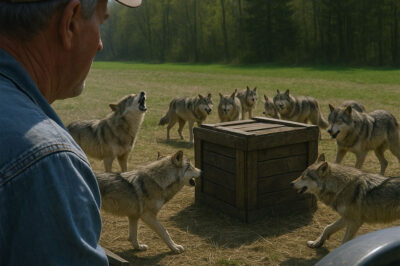 When a Farmer Was Plowing His Field, He Spotted a Wolf Pack Circling a Strange Wooden Crate… What He Saw Inside Left Him Speechless!