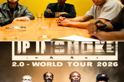 “The Secret Meeting That Changed Hip-Hop Forever”: Dr. Dre’s Chilling Words Forced Eminem, Snoop Dogg & 50 Cent Into a 2026 Reunion Fans Never Thought They’d See!! Whispers are spreading about the night four rap icons sat in a locked room, face to face for the first time in years. Sources say tensions ran high — until Dr. Dre leaned in and delivered seven words that silenced the room: “This is the last time we can.” That sentence sealed the deal. Now Eminem, Snoop Dogg, Dr. Dre, and 50 Cent are preparing to launch the 2026 World Tour — a once-in-history event fans are calling “the last great chapter of hip-hop.”