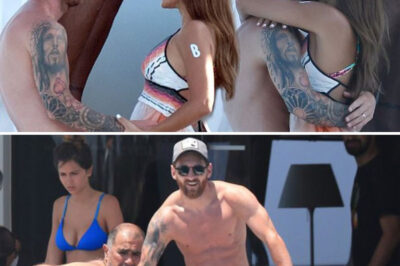 Lionel Messi enjoys some alone time with stunning wife Antonella Roccuzzo as the couple embrace aboard their luxury yacht in Ibiza