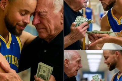 He couldn’t believe it: Steph Curry walked into his old high school for a visit—and saw something that stopped him in his tracks. John, the janitor who used to let him play basketball after work, was still mopping floors at nearly 80 years old… just to make a living. Curry was stunned. He didn’t just smile and walk away—he walked in and changed John’s life. His next move brought tears to people across the country…