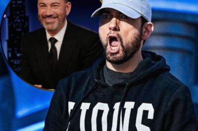 When ABC tried to slap a multimillion-dollar price tag on Jimmy Kimmel’s silence, Eminem stormed the stage — and dropped a line so brutal it cut through the arena like one of his verses. The crowd froze. Then it erupted. Within hours, the clip spread like wildfire — 120,000 reactions and climbing — transforming a quiet network standoff into a full-blown cultural flashpoint. What Slim Shady said didn’t just back Kimmel. It reignited America’s fight over free speech, censorship, and who really controls the microphone.