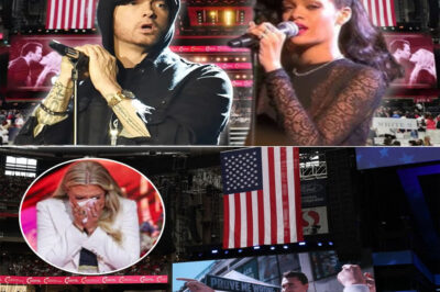 The world had never witnessed a funeral like this. Inside an NFL stadium packed with more than 60,000 mourners, the air froze as Eminem and Rihanna stepped quietly onto the stage at Charlie Kirk’s memorial. No speeches. No introductions. Just a single spotlight, a lone piano chord, and then — their voices. Eminem’s raw verses cut through the silence, while Rihanna’s haunting refrain soared above the crowd, weaving grief and defiance into a tribute no one will ever forget. When the final note faded, there was no applause — only tears, bowed heads, and a silence more powerful than any sound.