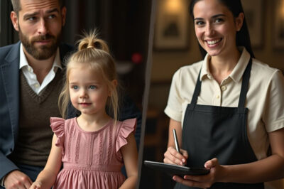 “Daddy, that waitress looks just like Mommy!” — The millionaire turned around and froze… His wife had d!ed!