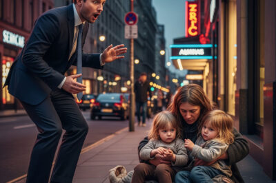 MILLIONAIRE SEES A BEGGAR WITH TWO CHILDREN AND RECOGNIZES HER. WHAT HE DID LEAVES EVERYONE SHOCKED.