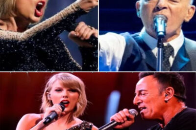 No Countdown. No Spotlight. Just A Sudden Roar Of Feedback That Shook The Arena Walls. And Out Of That Chaos—Springsteen Stood Tall, Grit Written Across His Face, As Taylor Swift Burst Beside Him Like Fire Meeting Gasoline. Together, They Didn’t Sing A Song—They Ignited A War Cry. Every Riff Was A Riot. Every Word, A Warning. Fans Cried, Screamed, And Filmed, Knowing They Were Watching History Tear Open In Real Time. And When The Lights Cut To Black, A Single Message Blazed Across The Screens—‘This Is Only The Start.’ The World Didn’t Just Witness A Performance… It Just Heard The First Shot Of Something Far Bigger