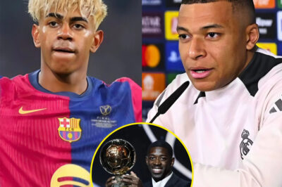 “SHUT UP AND PLAY FOOTBALL” – Lamine Yamal rocked social media after losing the 2025 Ballon d’Or. The young star bluntly called it “a classic joke” and declared that he would never step foot in the prestigious award ceremony again. Real Madrid superstar Kylian Mbappé immediately responded with 13 sharp words, which caused Yamal to instantly fall silent..