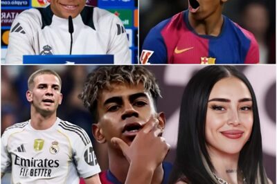 Yamal declared arrogantly: “I was the one who left her, he’s just using my things…”, to which Franco Mastantuono reacted immediately, but was stopped by his teammate Mbappé, who said: “Settle it all on the field,” and then made a nine-word statement that left the entire FC Barcelona outraged.