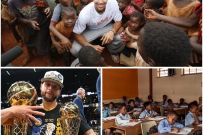 Stephen Curry has just surprised the world by announcing that he will donate all of his jersey proceeds to build schools for children in Africa. But those close to him insist that this is not just a charitable act – but also the result of a secret he has kept for many years. On a long-ago trip, Curry once met a skinny boy with unusually bright eyes. The boy said a short sentence to him, but it was enough to make Curry cry on the spot. Since then, he has always carried a small object associated with the boy, which no one outside of his close family has ever seen. And last night, when announcing this action, Curry touched the object in front of the camera as a private signal. The question that has the audience excited: who is that boy, and what secret sentence is enough to change Curry’s life?
