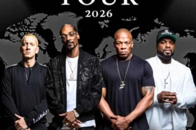 SHOCK ANNOUNCEMENT! Eminem, Snoop Dogg, Dr. Dre & 50 Cent’s 2026 World Tour Leak Hints at First-Ever Cape Town Stop — Fans Call It “The Biggest Hip-Hop Event of the Century”!! The internet is losing its mind after a leaked city list suggested the unthinkable — Eminem, Snoop Dogg, Dr. Dre, and 50 Cent could take their 2026 World Tour to Cape Town, South Africa. Fans are calling it “a hip-hop earthquake,” saying if the leak is true, it won’t just be a concert — it will be a global turning point, the night four rap legends rewrite music history on African soil.