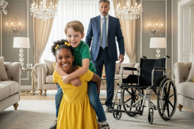The Billionaire Father Returned Home Early and Froze When He Saw His Disabled Son Laughing With the Maid’s Daughter – A Moment That Changed Everything