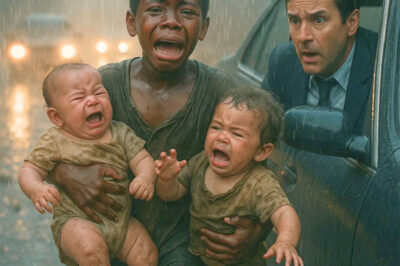A billionaire saw a boy begging in the rain with twin children, what he discovered made him cry…