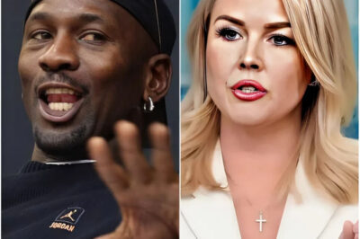 “Sit down, Barbie!” — Michael Jordan suddenly called Karoline Leavitt a “Trump puppet” on live television after she criticized him for his weakness and his team’s failure in the NASSCAR Playoffs. A few minutes later, as Karoline attempted to rebuttal, she was stunned by the stark truth revealed by the NBA star, causing the entire studio to fall silent and dumbfounded, forcing her to shrink back in her chair. The entire studio audience erupted in thunderous applause, rising to their feet and cheering enthusiastically. With just ten brief words, Michael Jordan completely silenced Karoline Leavitt.