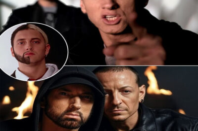 The internet is losing its mind — because it actually happened. Eminem, Linkin Park, and 2Pac have united in what fans are calling “the most powerful track of the decade.” Titled “The Edge,” the 2025 release is a mind-bending fusion of rap, rock, and raw emotion, blending Eminem’s razor-sharp verses, Chester Bennington’s resurrected vocals, and 2Pac’s immortal flow — brought together through advanced AI mastering and never-before-heard archives. The music video, shot in stark black and white, opens with 2Pac’s voice echoing, “They said I was gone. I never left.” Then — a thunderous beat drop. Eminem spits verses about survival and legacy, while Linkin Park’s chorus roars like a storm over the ruins of the past.