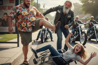 Get out of the way, you cripple!” – A bully kicked a disabled girl and made her fall at the bus stop, then 99 Bikers passing by saw and…