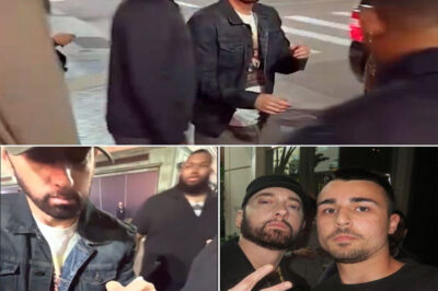 “He Held My Arm!” — Detroit ERUPTS as Eminem Stuns Fans With an Unannounced Late-Night Appearance at Mom’s Spaghetti — What He Did Next Left Everyone Speechless!!! Downtown Detroit went into meltdown last night when Eminem suddenly appeared outside Mom’s Spaghetti, catching fans completely off guard. The rap legend, flanked by Paul Rosenberg and Detroit police, stopped mid-departure to sign autographs — even scribbling his name on one fan’s arm, leaving her trembling and repeating, “He held my arm!” Witnesses say it felt like a scene out of a movie — flashing lights, stunned fans, and Eminem smiling in disbelief at the chaos he’d just caused. Rumors are flying that his visit wasn’t random — comedian Adam Sandler had been performing nearby and was spotted at the same restaurant earlier, sparking speculation that Eminem’s surprise may have been connected to a “Happy Gilmore 2” cameo. Whatever the reason, Detroit got its moment of magic — and once again, Slim Shady proved that even in 2025, he can still make an entire city stop in its tracks.