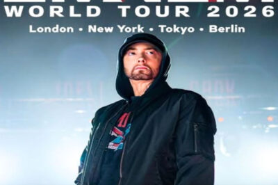 BREAKING: Eminem CONFIRMS 2026 World Tour — Kicking Off in London’s O2 Arena Before Taking Over New York, Tokyo & Berlin in What Fans Are Calling “The Resurrection of Real Rap!! The wait is finally over — Eminem has officially announced his 2026 World Tour, starting at London’s legendary O2 Arena before storming across New York, Tokyo, and Berlin. Fans are calling it “a rebirth of real rap,” as the hip-hop icon prepares to return to the stage with a vengeance after years away from global touring. Sources close to his team tease a career-defining production — a mix of raw lyricism, emotional storytelling, and never-before-seen visuals tracing his journey from 8 Mile to worldwide legend. The King of Detroit is back… and this time, he’s not holding anything back.