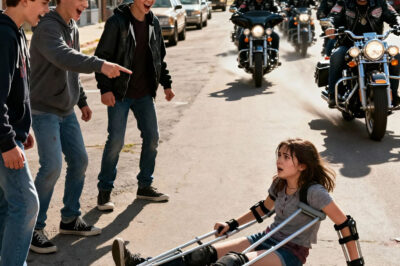 It started with laughter—the kind that cuts through the air like glass. “Move faster, cripple!” one of the boys sneered. Lily Anderson froze, gripping her crutches tighter as she tried to cross the street after school.