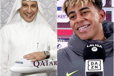 Qatar Airways unexpectedly announced an unprecedented personal sponsorship deal with 18-year-old star Lamine Yamal. The contract includes free airfare in Qatar Airways’ first-class cabin for all of Franco Colapinto’s tournaments and travel, along with a $22 million annual sponsorship to support his career. Emirates stated that this is part of the “Qatar Airways Dreams” campaign to boost young talents. Lamine Yamal’s reaction afterwards shocked the entire world, and the president of Qatar Airways did not stop praising him!