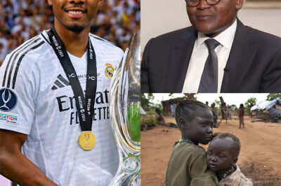 ALABA’S PROMISE: In an announcement that moved the world, Aliko Dangote, Africa’s richest man, invited David Alaba to take part in the Charity Football Match for the Children of Africa — a monumental $10 million event where every dollar will help build schools and hospitals for children who have nothing but dreams. “Alaba is more than a footballer — he is a beacon of strength and hope for an entire continent,” Dangote said. As the news spread, millions waited for his response, and when it came, his words echoed with quiet grace — a promise born not of glory, but of compassion, reminding the world that true greatness shines brightest when it lifts others from the darkness.