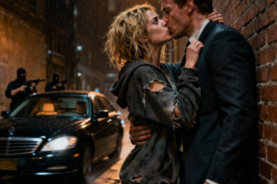 “Stand still, don’t say anything — you’re in danger.” The homeless girl pulled the tycoon into a corner and hugged and kissed him to save his life… and the ending…